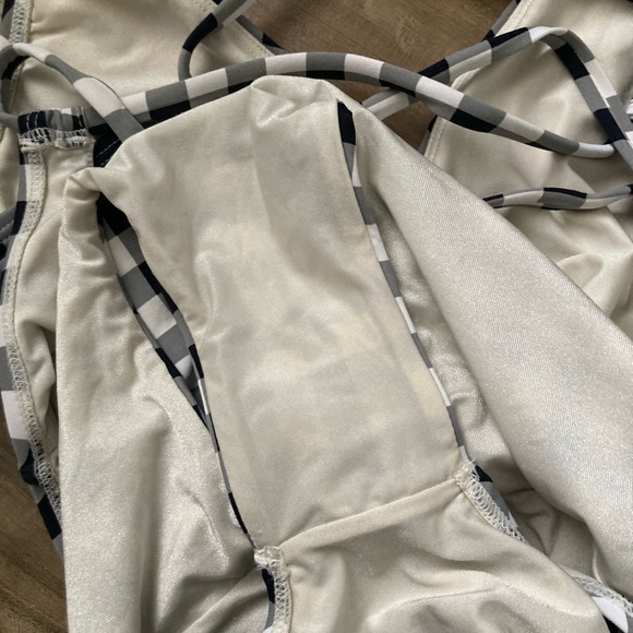 [Sunn Lab Swim] Gingham Monokini Swimsuit Small - Picture 5 of 9